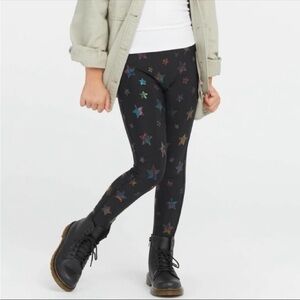 SPANX Kids Black Leggings with Colorful Stars
